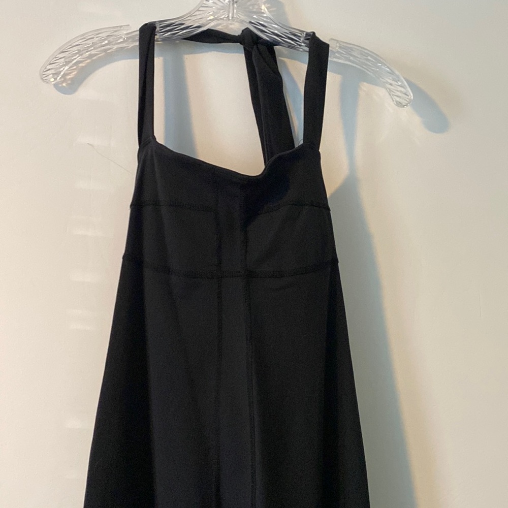 Athleta NWT Black Lycra Sleeveless Halter Contoured Dress Sz XXS